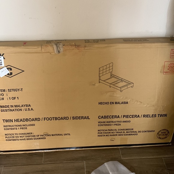 Twin bed frame grey - Picture 2 of 2